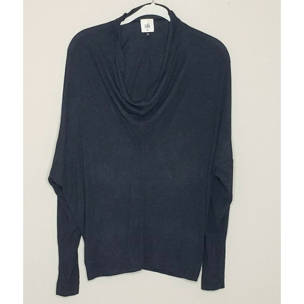 CAbi #3227 QUINN Dolman Cowl Neck Gray Knit Long Sleeve Top Women's‎ XSmall